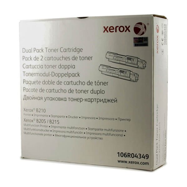 106r04349-600x600 Toner Xerox 106R04349 Negro Dual pack 6,000 páginas - Imagen 1