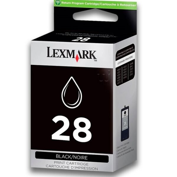 18C1428-600x600 Tinta Lexmark 18C1428 (28) Negro 175 Paginas - Imagen 1