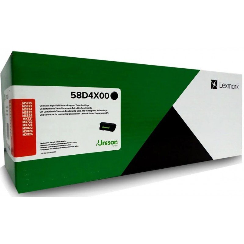 Toner Lexmark 58D4X00, 35k ppm, para MS823,825,MX822,MS/MX725,826