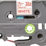 Cinta Brother TZE-242 | Rojo sobre Blanco 18mm (3/4″) x 8 mts. - Imagen 2