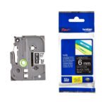 Cinta Brother TZE-315  Blanco sobre Negro 6mm (1/4″) x 8 mts.