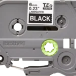 Cinta Brother TZE-315  Blanco sobre Negro 6mm (1/4″) x 8 mts. - Imagen 2