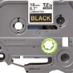 Cinta Brother TZE-344 Dorado sobre Negro 18mm (3/4″) x 8 mts. - Imagen 2