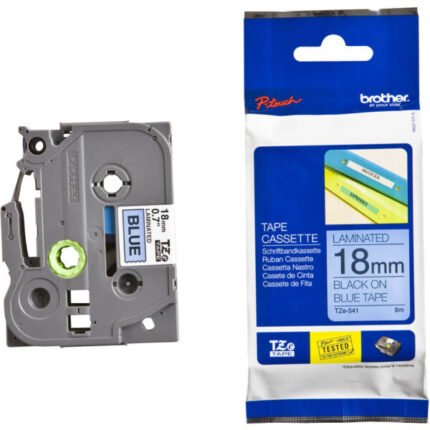 Cinta Brother TZE-541 Negro sobre Azul 18mm (3/4″) x 8 mts