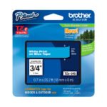 Cinta Brother TZE-545 Blanco sobre Azul 18mm (3/4″) x 8 mts