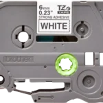 Cinta Brother TZE-S211  Negro sobre Blanco 6mm (1/4″) x 8 mts - Imagen 2