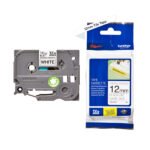 Cinta Brother TZE-S231 Negro sobre Blanco 12mm (1/2″) x 8 mts