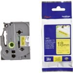 Cinta Brother TZE-S641 Negro sobre Amarillo 18mm (3/4″) x 8 mts