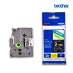 Cinta Brother TZE-325 Blanco sobre Negro 9mm (3/8″) x 8 mts