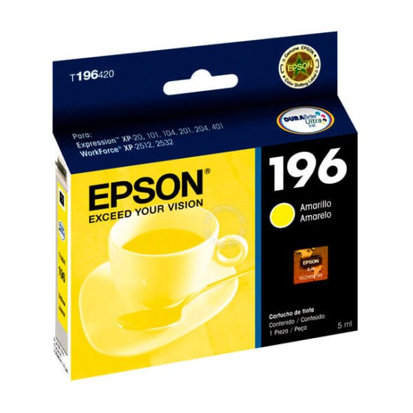 Tinta-Epson-T196420-196-Yellow-290-P-600x600 Tinta Epson T196420 (196) Yellow 290 Pag - Imagen 1