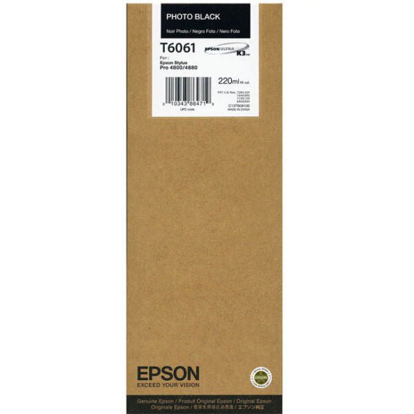 Tinta-Epson-T606100-Photo-Black-600x600 Tinta Epson T606100 Photo Black (220ML) - Imagen 1