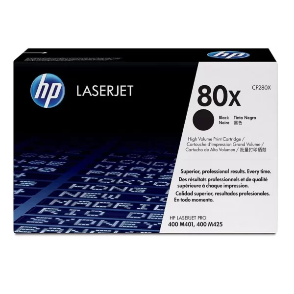 Toner-Hp-Lj-80X-CF280X-600x600 Toner Hp 80X (CF280X) Negro 6,900 Pag LaserJet Pro 400 MFP M425dn - Imagen 1