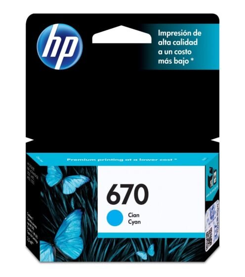 Cartucho de Tinta HP 670 Cian Original