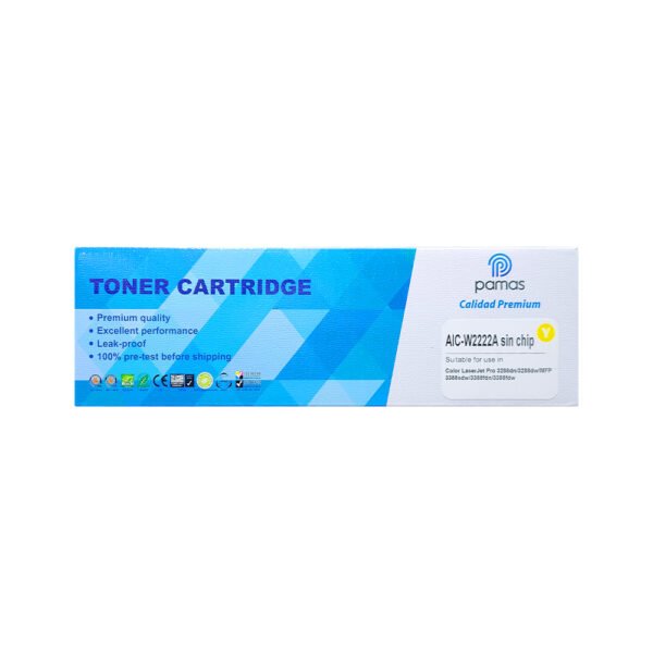 Toner Compatible Pamas Para HP 222A (W2222A) Sin Chip – Amarillo
